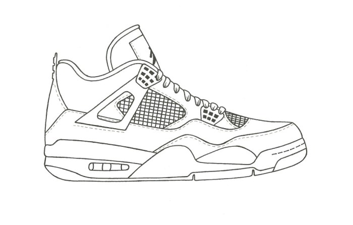 Drawing of jordan 4s easy