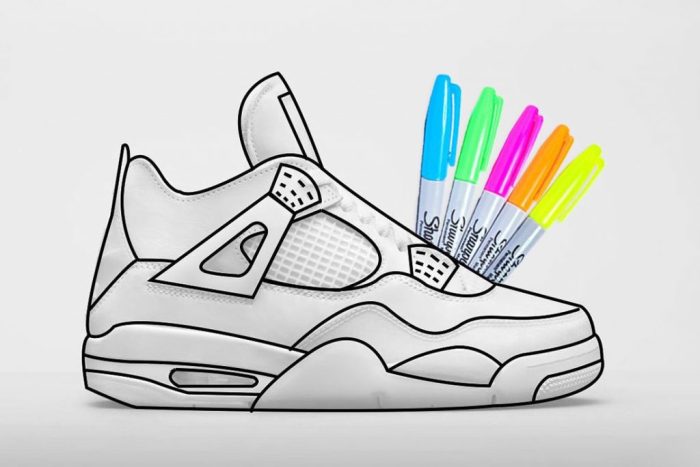 Drawing of jordan 4s easy