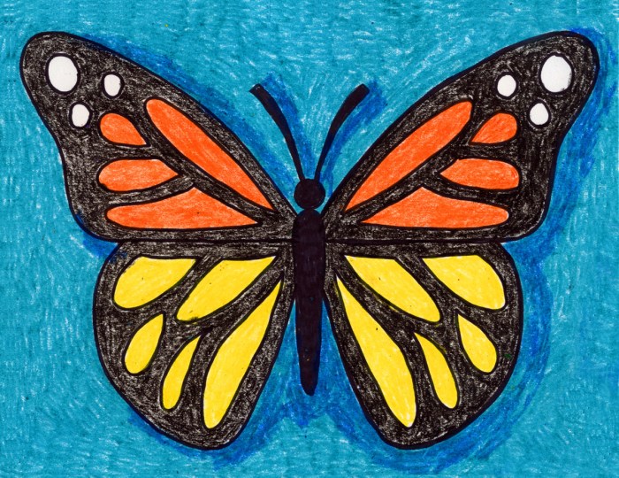 Butterflies flying drawing easy