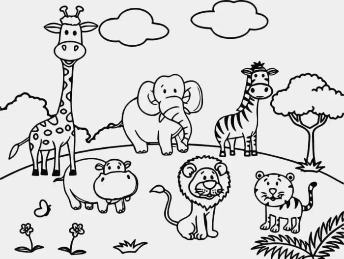 Free preschool coloring pages of zoo animals