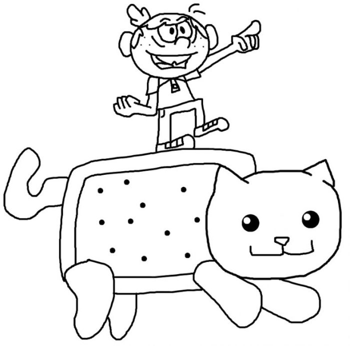 Coloring page animals nyan cats