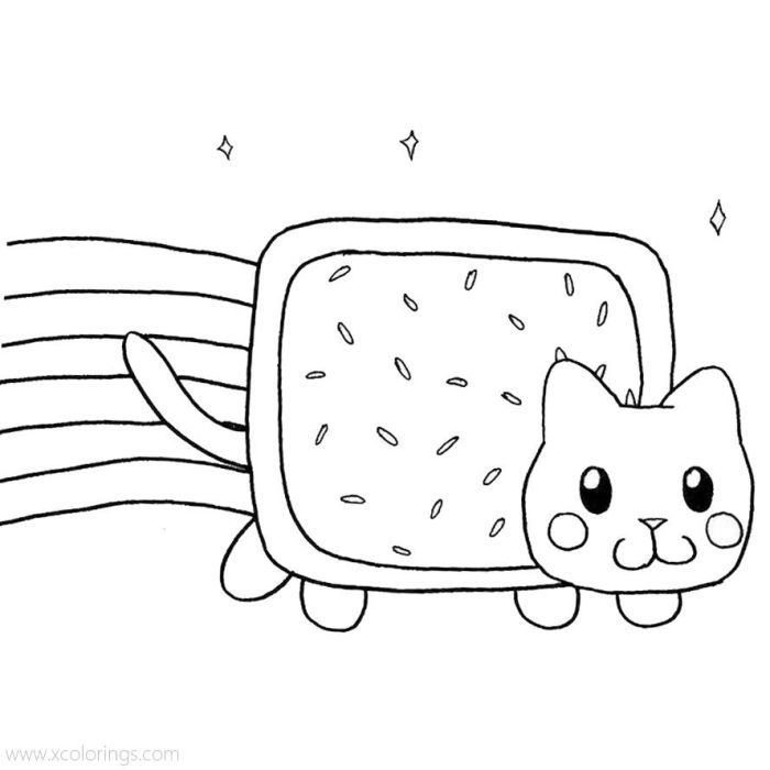 Coloring page animals nyan cats