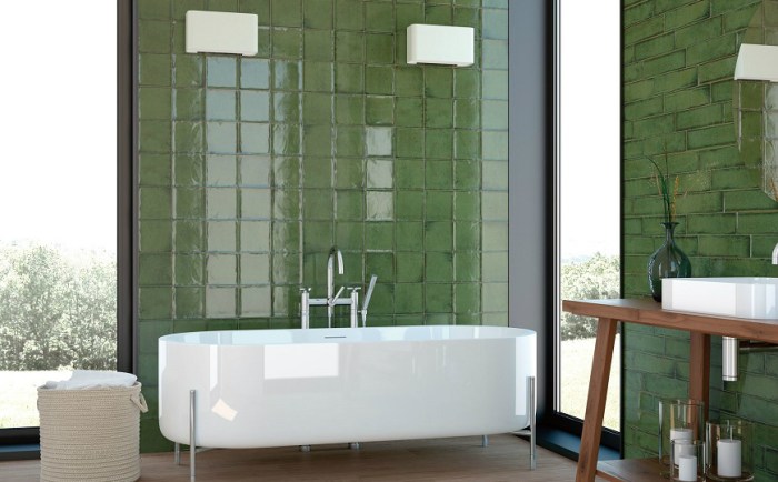 Olive green bathroom decor