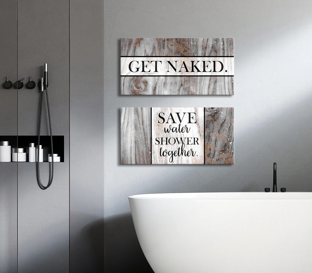 Humorous bathroom wall decor