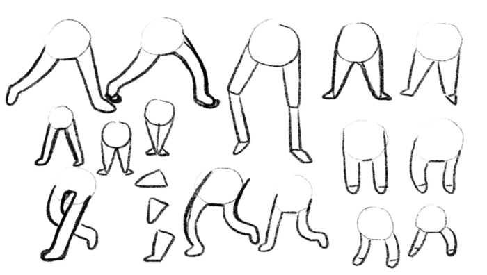 Easy drawing of animal walking legs