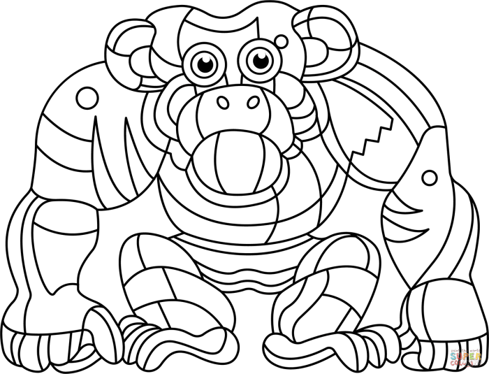 Abstract coloring pages of animals