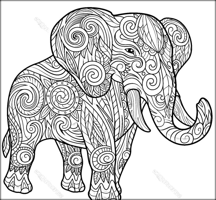 Abstract coloring pages of animals