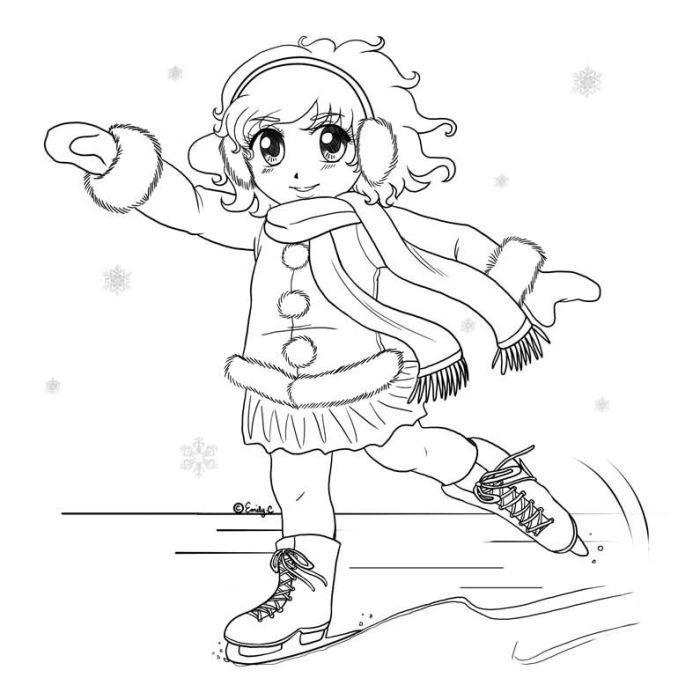 Anime christmas coloring pages