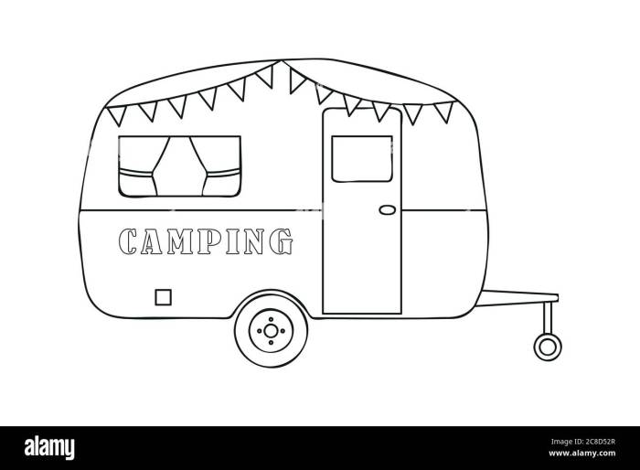 A easy drawing of a camper van