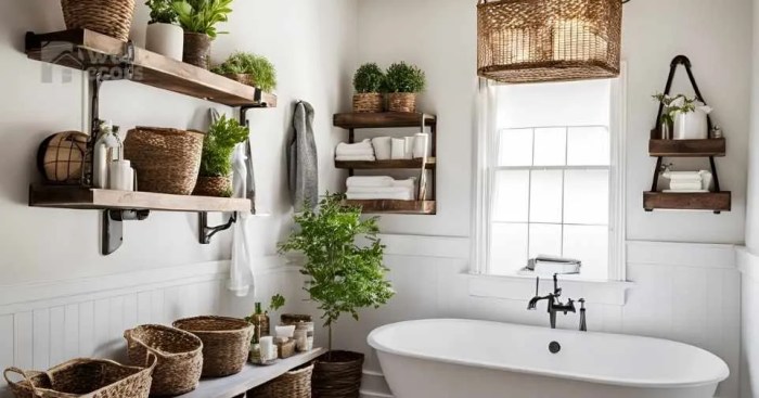 Farmhouse bathroom wall decor