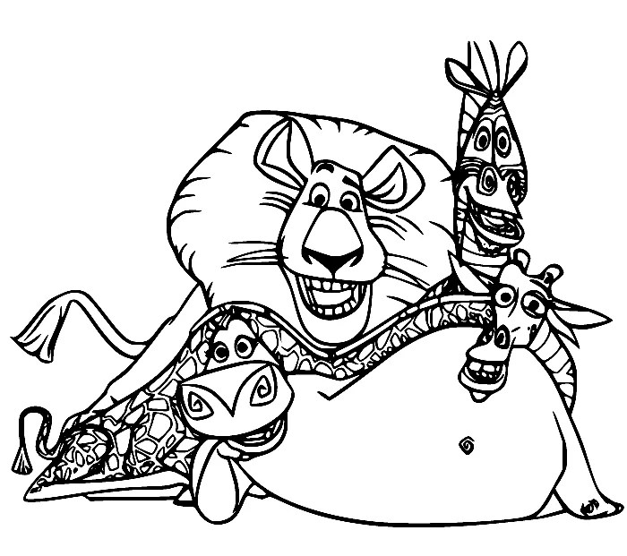 Madagascar animals coloring pages