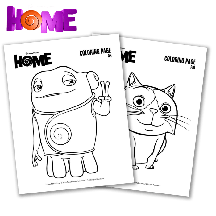 Coloring pages for new animated home