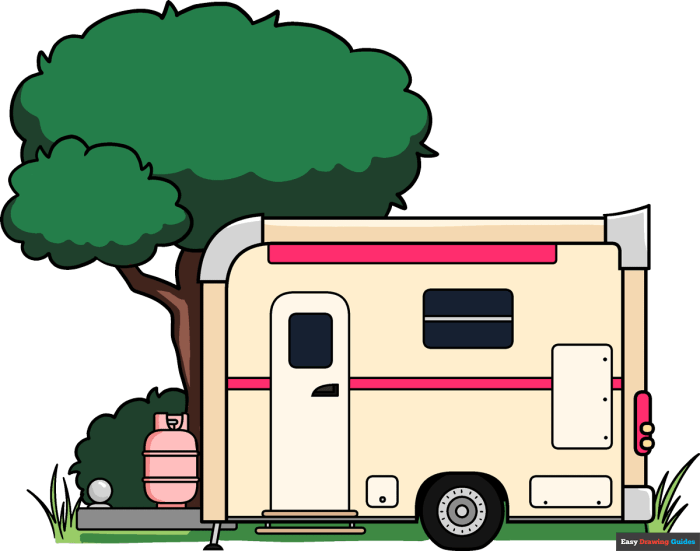 A easy drawing of a camper van