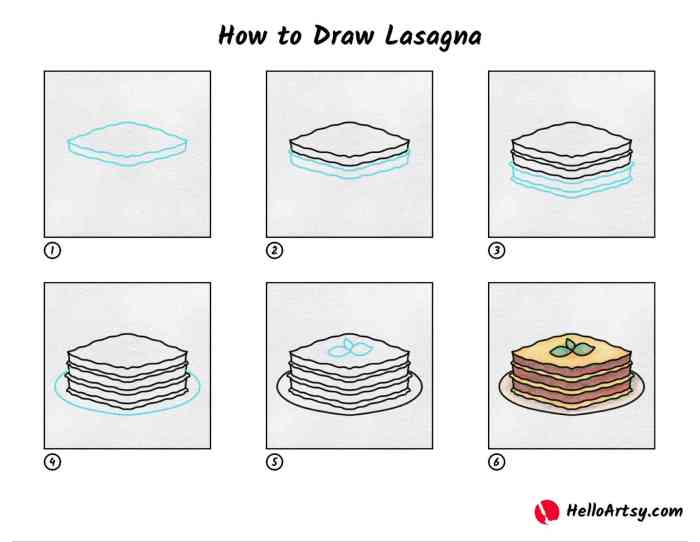 Easy drawing of lasagna