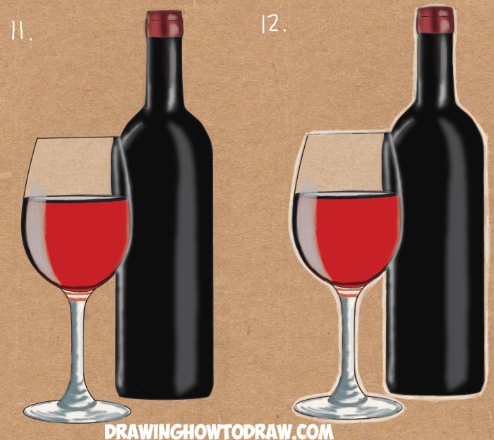 A easy drawing of wine