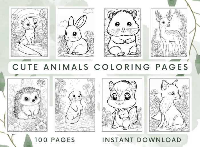 Cute animal coloring pages that are