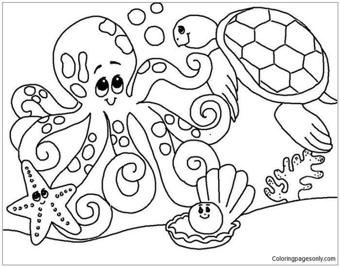 Free coloring ocean animals