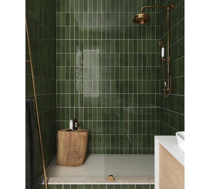 Olive green bathroom decor