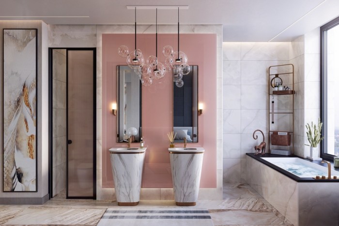 Rose gold bathroom decor ideas