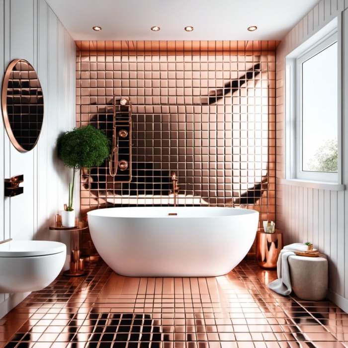 Rose gold bathroom decor ideas