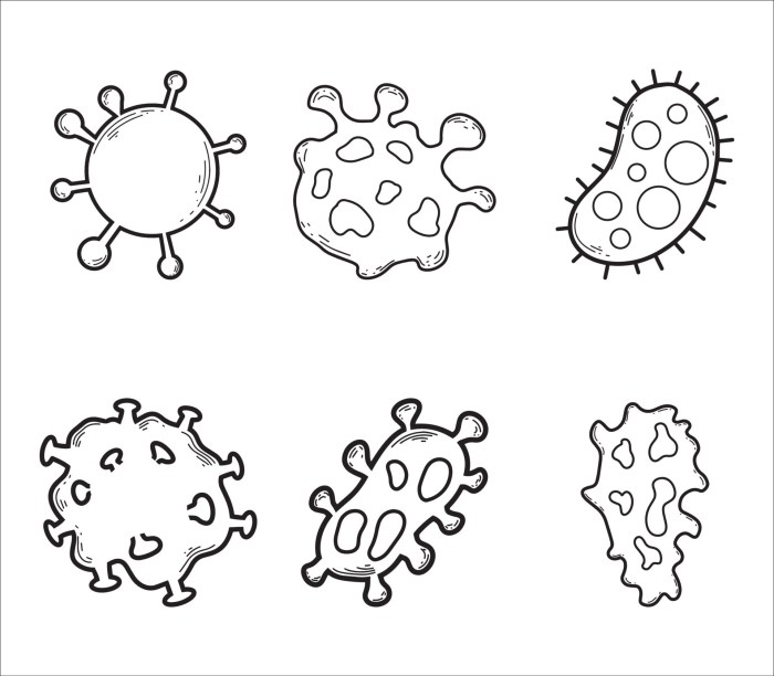 Bacteria burning drawing easy