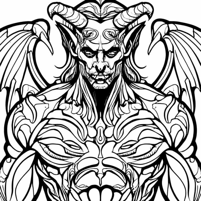 Free coloring printable anime demon