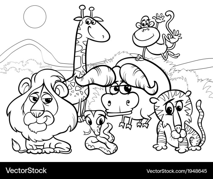 Aminated animal coloring pages