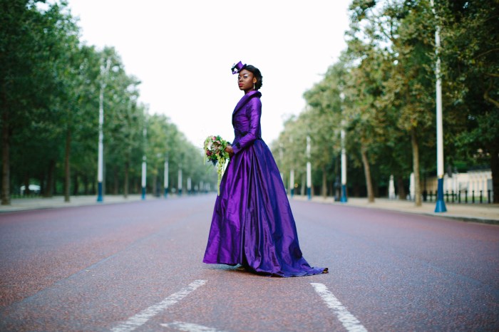 Deep purple wedding dress