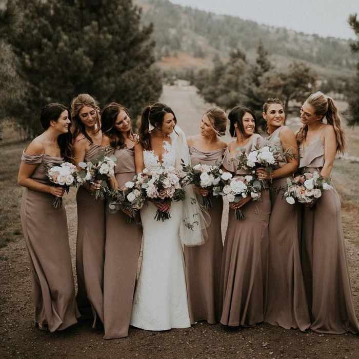 Dark brown wedding guest dress