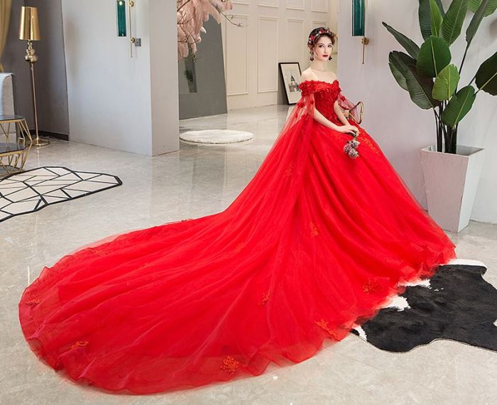 Elegant red dresses for wedding