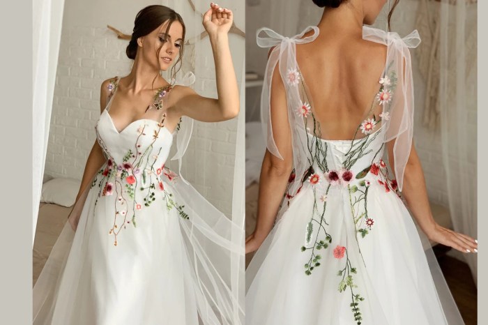 Embroidered dress for wedding