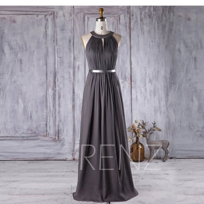 Dark gray wedding dress