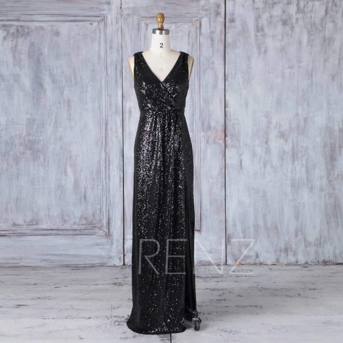 Black sequin dress for wedding