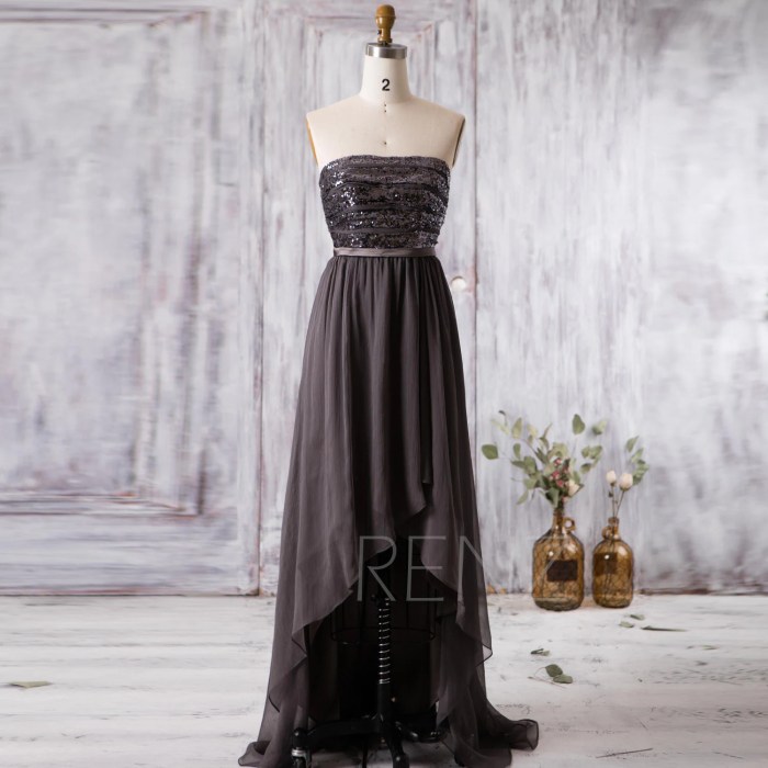 Dark gray wedding dress