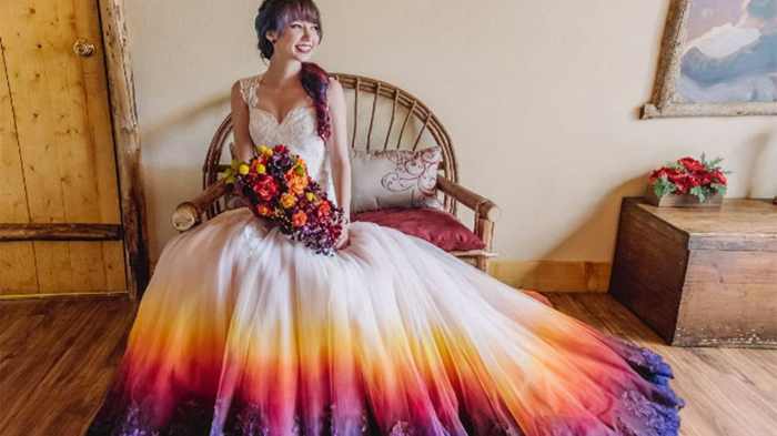 Different colored wedding dresses