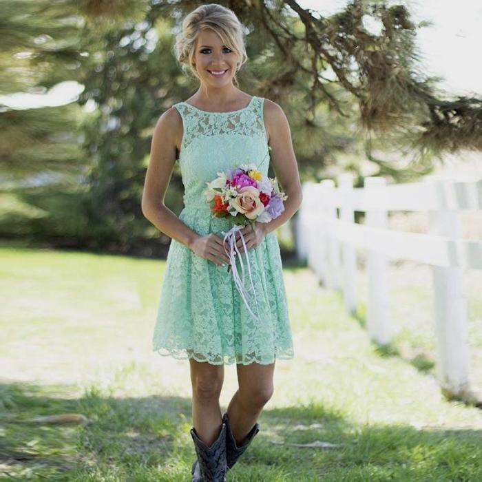 Dress with cowboy boots wedding guest