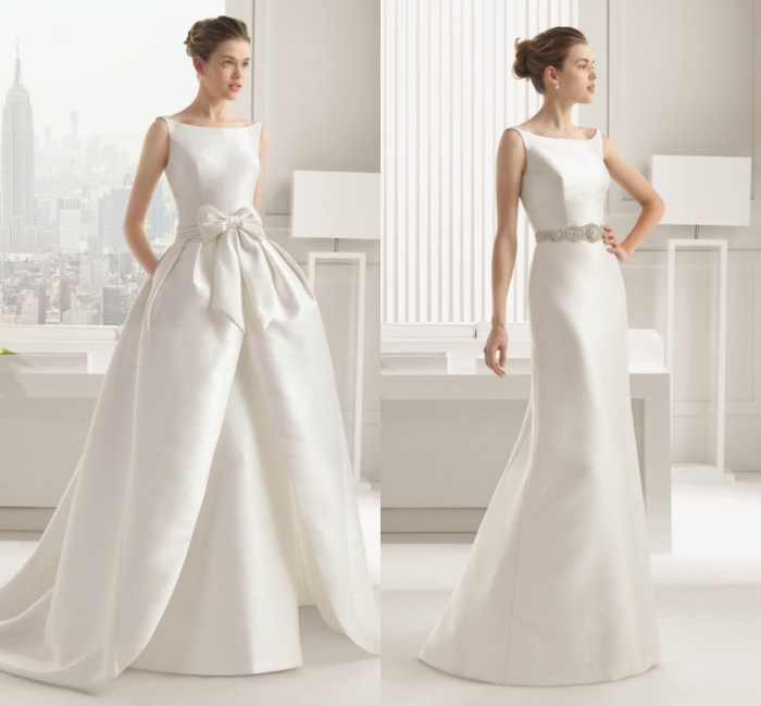 Detachable train wedding dresses